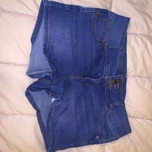 Fun Blue High Rise Jean Shorts